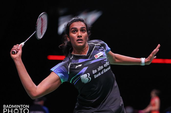 Pemain India, PV Sindhu saat tampil pada babak kedua Kejuaraan Dunia 2023