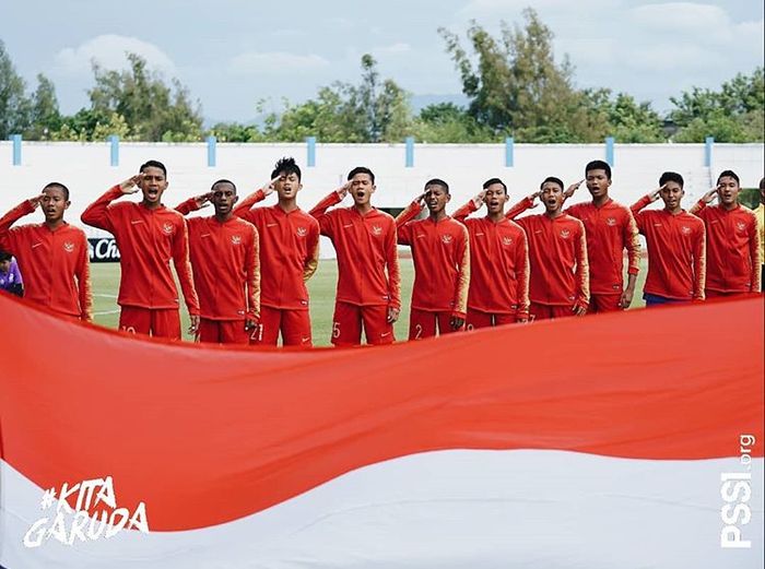 Pemain timnas U-15 Indonesia saat tampil di Piala AFF U1-5 2019.