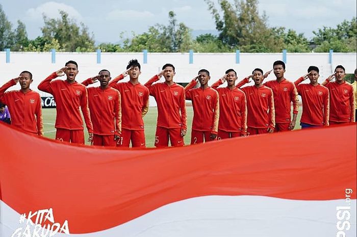 Pemain timnas U-15 Indonesia saat tampil di Piala AFF U-15 2019.