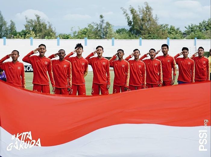 Pemain timnas U-15 Indonesia saat tampil di Piala AFF U-15 2019.