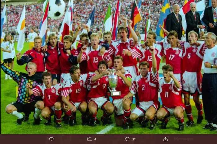 Timnas Denmark keluar sebagai juara Piala Eropa 1992.