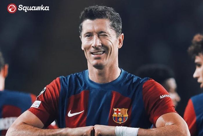 Pemain Barcelona, Robert Lewandowski.