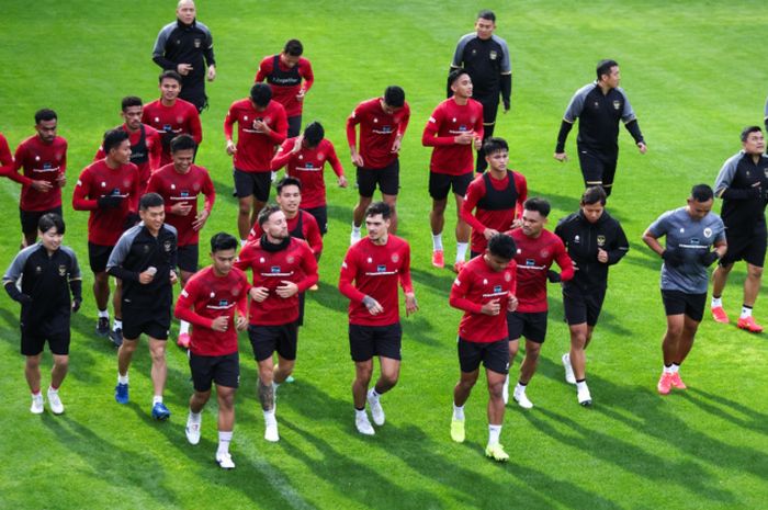 Suasana sesi latihan Timnas Indonesia hari kedua di Turki pada Jumat (22/12/2023) di Antalya, Turki