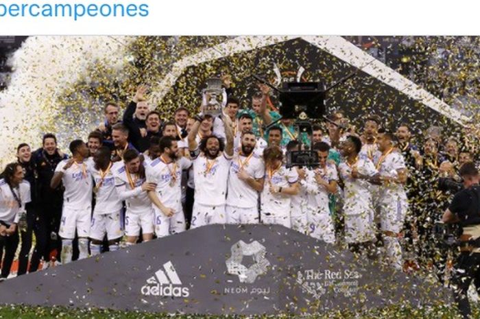 Real Madrid dinobatkan sebagai kampiun Piala Super Spanyol 2021-2022.