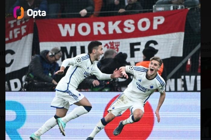 Bocah 17 tahun kelahiran Kuwait, Roony Bardghji (kiri), jadi penyiksa Manchester United di Liga Champions. Pemain FC Copenhagen itu sampai tak bisa berkata-kata usai membawa timnya menang di Parken Stadium (8/11/2023).