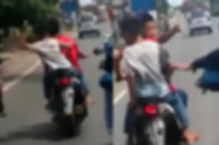 Dua bocah diduga begal terekam dan diamankan polisi