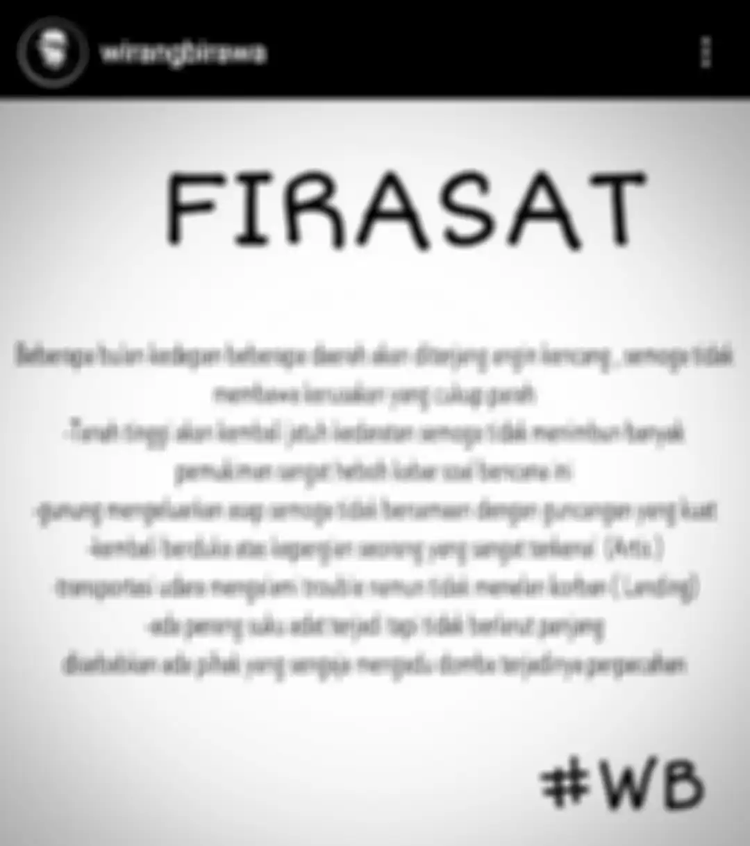 Firasat Wirang Birawa 