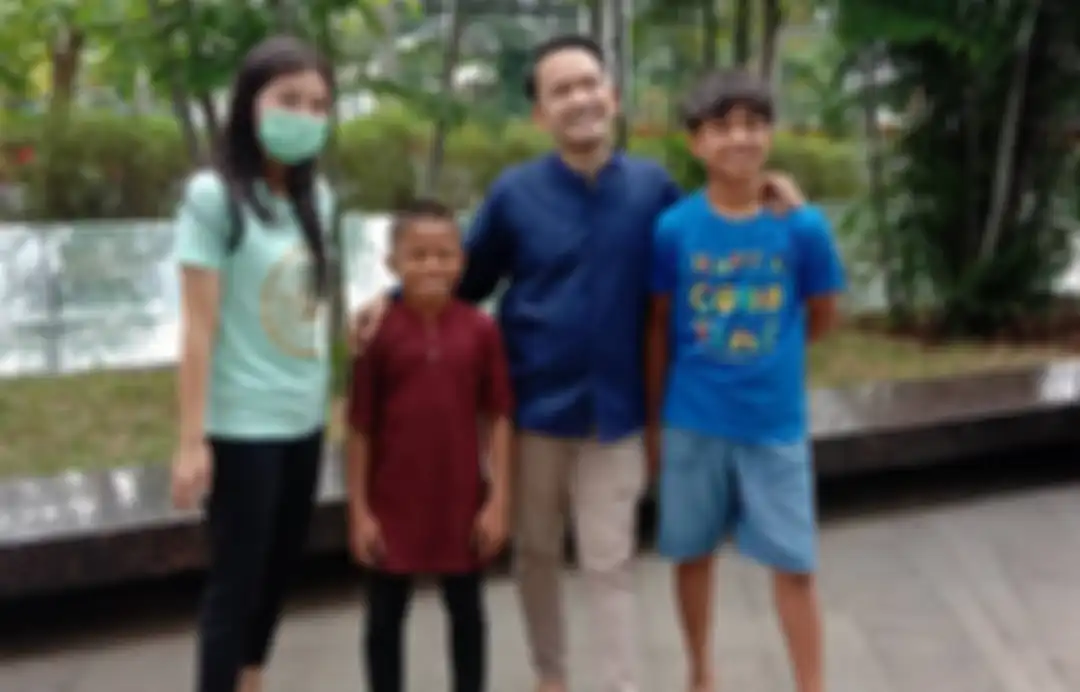 Alwiansyah saat bertemu dengan keluarga Ruben Onsu