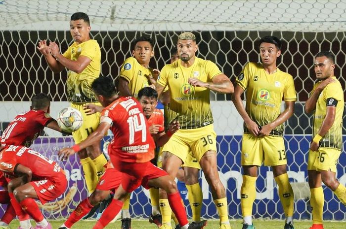 Suasana pertandingan antara Bali United vs Barito Putera dalam laga pekan ke-22 Liga 1 2022/2023, Minggu (5/2/2023).