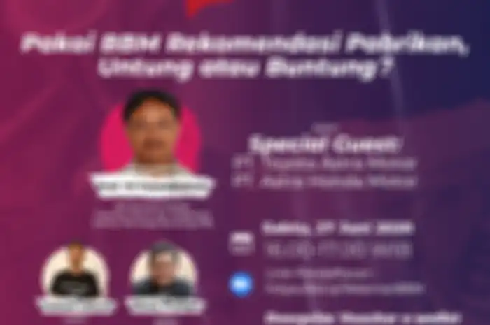 Ngovi Sabtu ini diskusi soal bensin sesuai standar pabrikan motor 