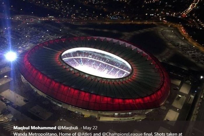 Stadion Wanda Metropolitano, Madrid, yang menjadi tuan rumah final Liga Champions 2018-2019.