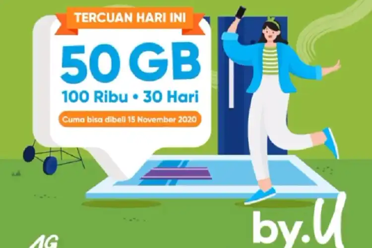 Buruan ke Konter Bro, Cuma Hari Ini Paket Internet Murah By.U 50GB Cuma Rp 100 Ribuan Nonstop 30 Hari