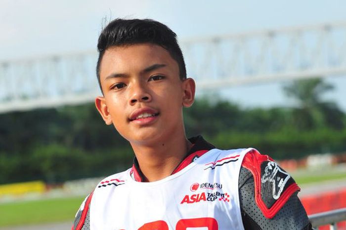 Pembalap muda Indonesia, Mohammad Adenta Putra, tampil pada Asia Talent Cup 2019.