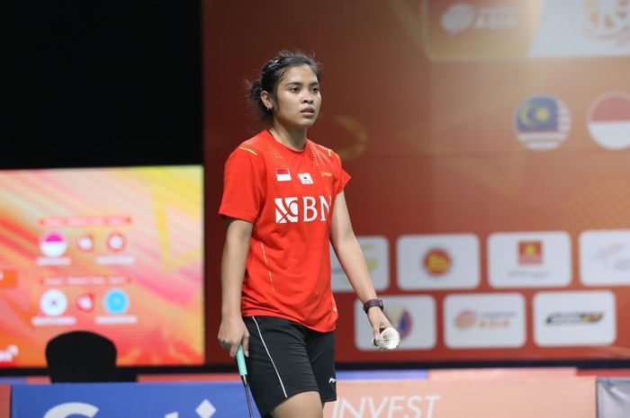 Gregoria Mariska Tunjung saat tampil pada Kejuaraan Beregu Asia 2022, Selasa (15/2/2022)