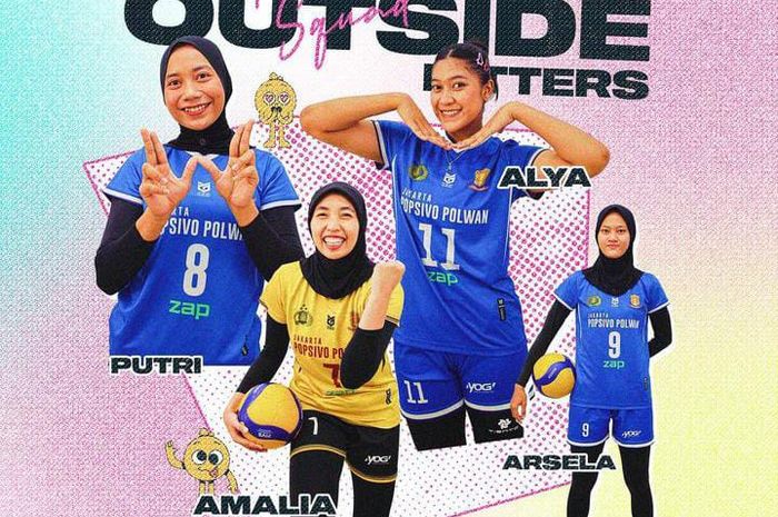 Poster skuad Jakarta Popsivo Polwan pada Proliga 2024