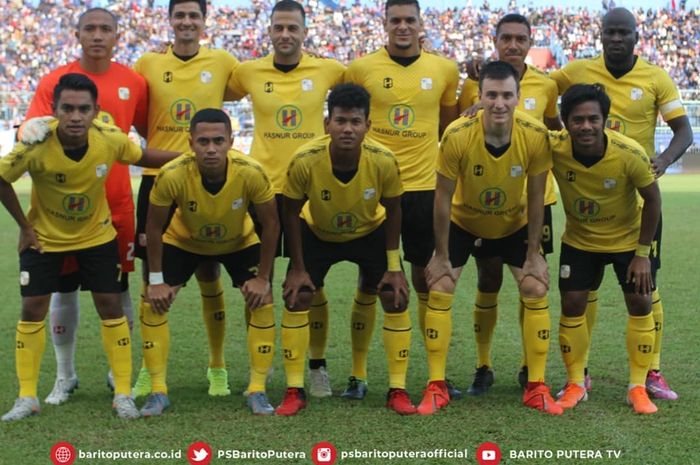 Skuad Barito Putera saat menjalani uji coba jelang bergulirnya Shopee Liga 1 2020.