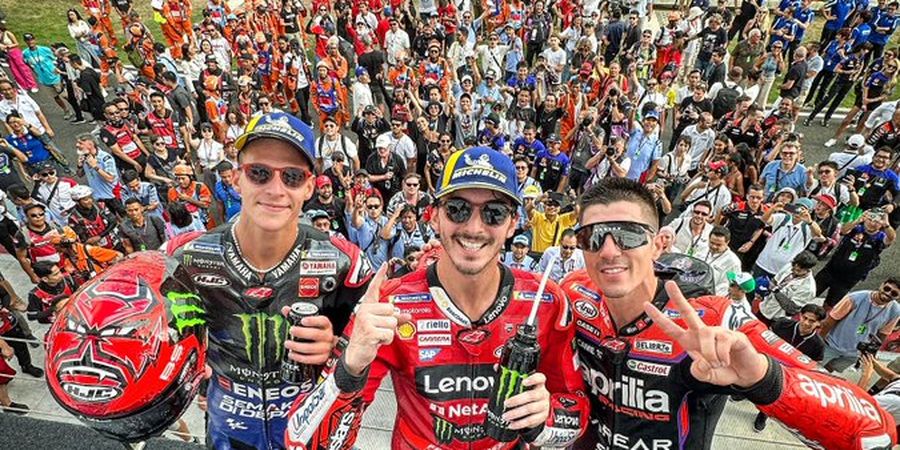 5 Fakta MotoGP Indonesia 2023 - Francesco Bagnaia Naik ke Puncak Lagi Usai 'Teraniaya' hingga Ada 'Batman' di Podium