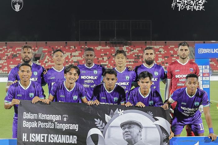 Skuad Persita Tangerang saat menghadapi Bali United pada pekan kedelapan Liga 1 2024/2025.