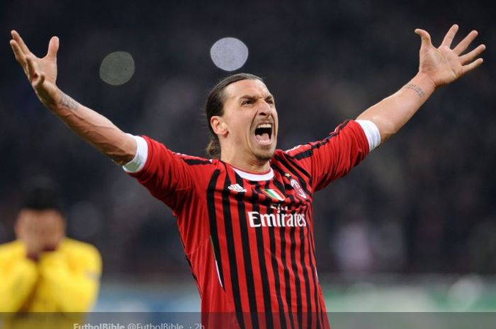 Zlatan Ibrahimovic saat memperkuat AC Milan.