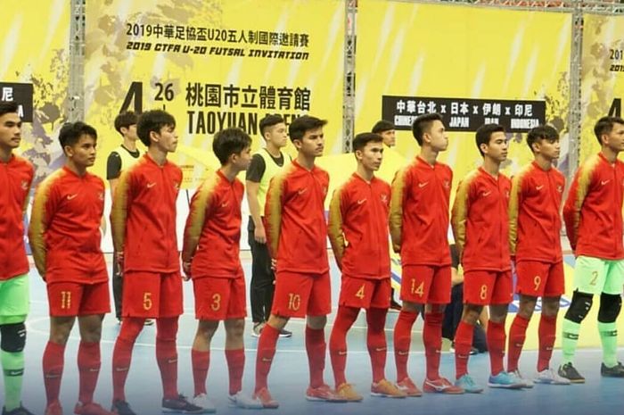 Timnas futsal U-20 Indonesia saat menghadapi Jepang pada laga CTFA Futsal Invitation 2019.