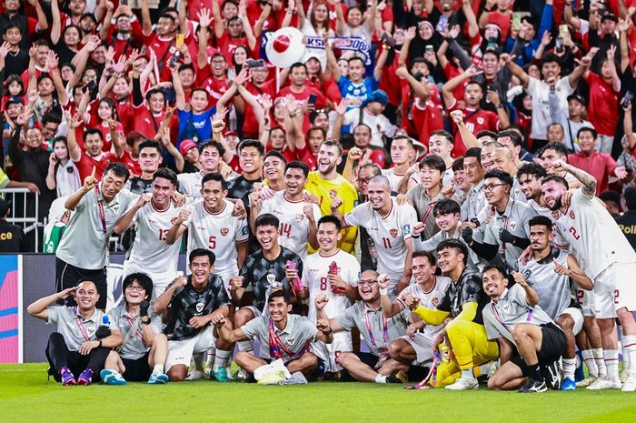 Skuad Timnas Indonesia usai menahan imbang Arab Saudi di King Abdullah Sports City, Jeddah pada 5 September 2024