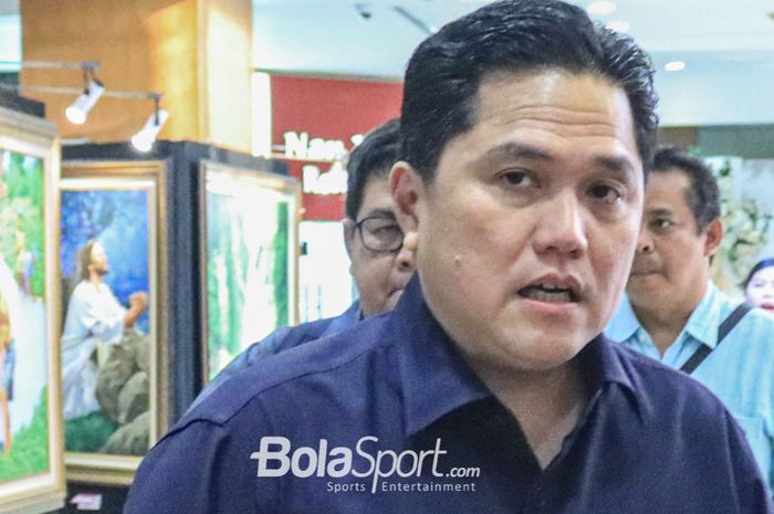 Ketua Umum PSSI, Erick Thohir, saat ditemui di Hotel Sultan, Senayan, Jakarta, Selasa (15/8/2023).