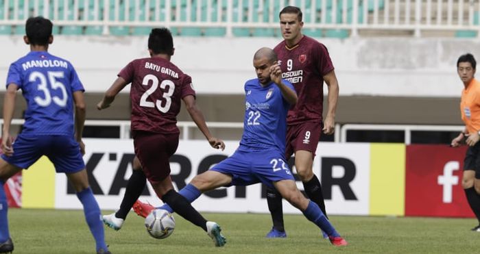 PSM Makassar kontra Lao Toyota di Stadion Pakansari, Kabupaten Bogor, Rabu (13/3/2019).