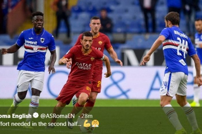 Duel Sampdoria versus AS Roma di Stadio Comunale Luigi Ferraris, Minggu (20/10/2019).