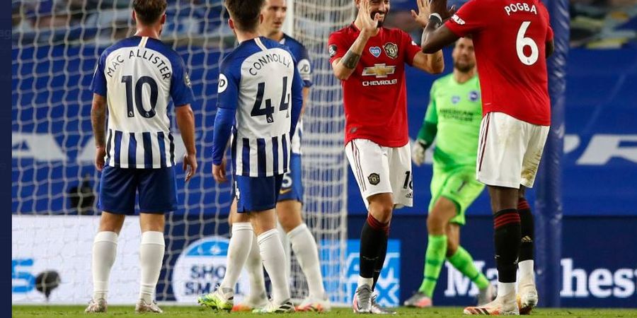 Hasil Liga Inggris - Fernandes Dua Gol, Man United Hajar Brighton 3-0 