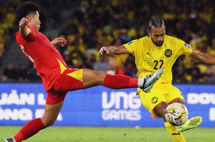 Suasana pertandingan Grup F Kualifikasi Piala Asia 2027 antara Timnas Malaysia dan Timnas Vietnam.