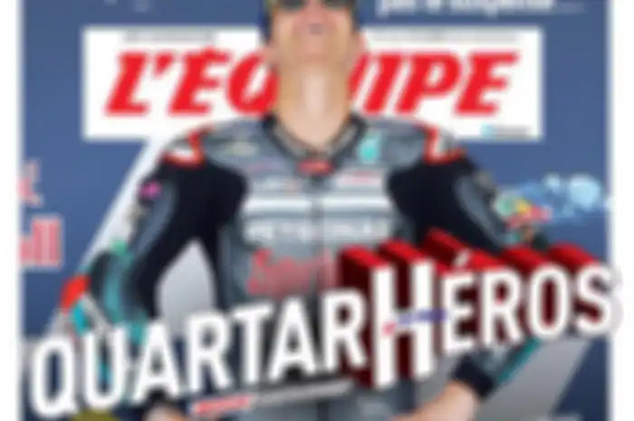 Fabio Quartararo gasak kemenangan pertama kalinya di MotoGP Spanyol 2020 langsung jadi sampul depan tebitan terkemuka di Prancis, L'Equipe. Disanjung dan dinobatkan sebagai pahlawan