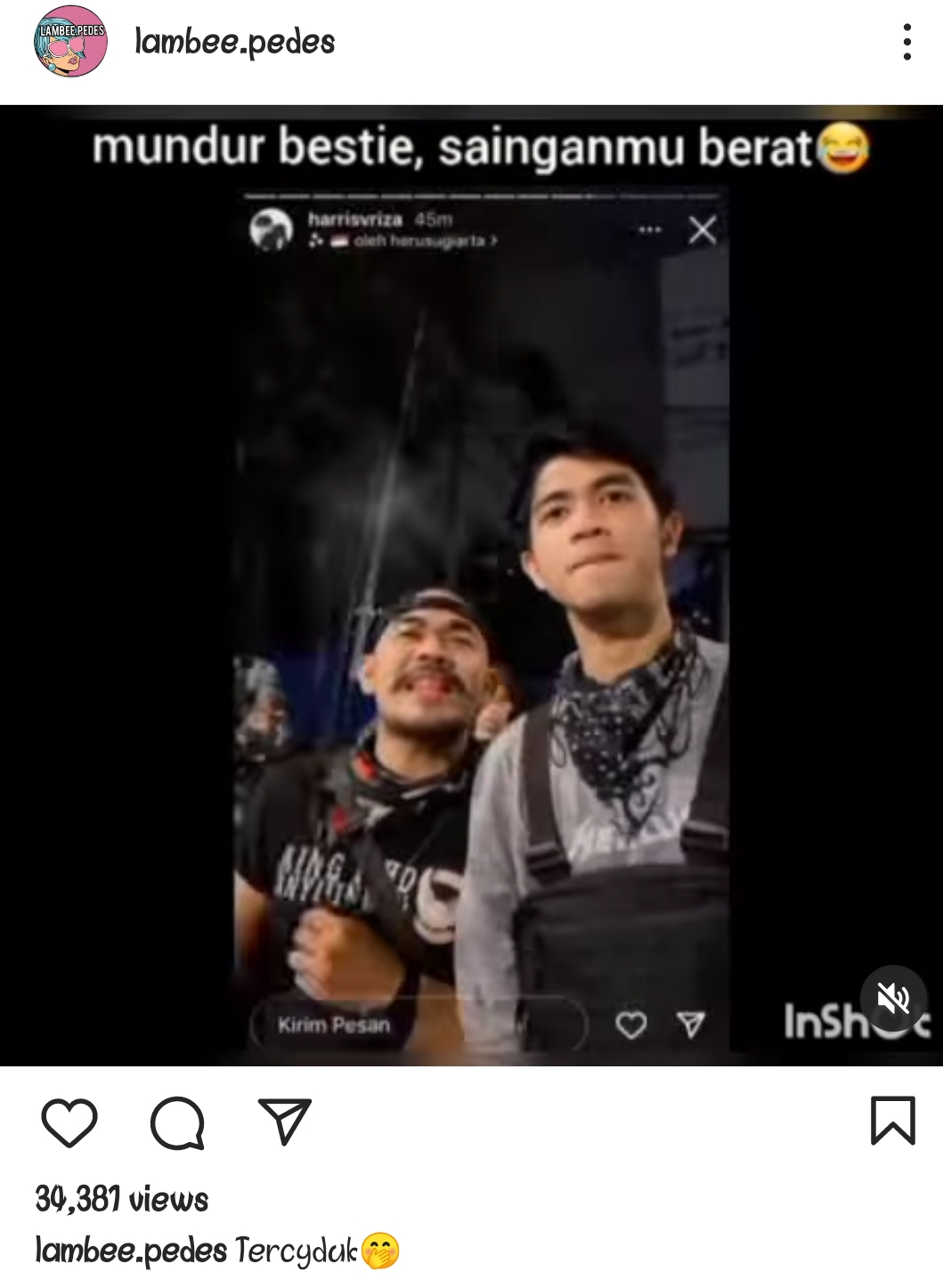 Postingan di akun gosip