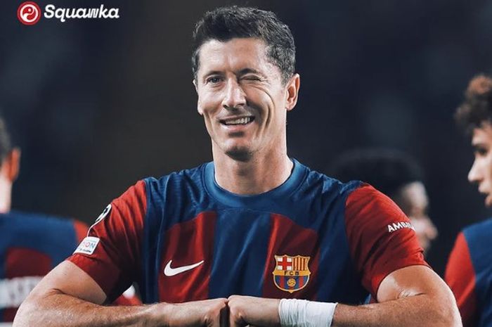 Pemain Barcelona, Robert Lewandowski.