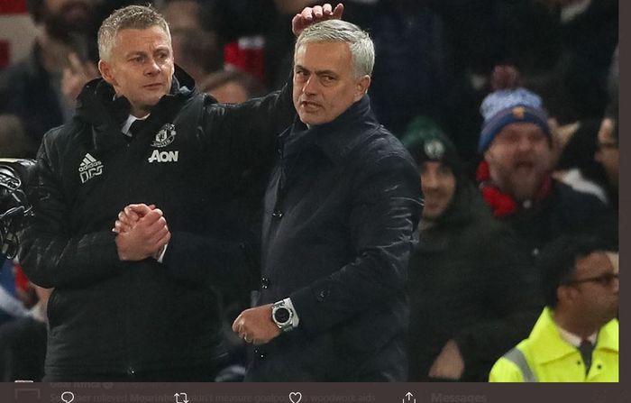 Ole Gunnar Solskjaer dan Jose Mourinho.