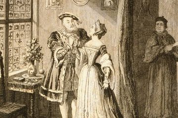 Lukisan &quot;Rekonsiliasi Henry dengan Anne Boleyn&quot;, oleh George Cruikshank. Kisah Henry VIII, yang mengubah sejarah demi Anne Boleyn dan nafsu takhta, mengguncang fondasi Inggris.