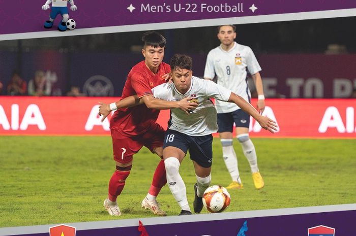 Timnas U-22 Vietnam berhasil menaklukan Laos U-22 dengan skor 2-0 dalam laga Grup A SEA Games 2023, di Stadion Visakha Stadium, Phnom Penh, Minggu (30/4/2023).