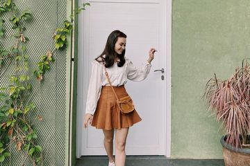 Outfit Michelle Ziudith pakai rok mini