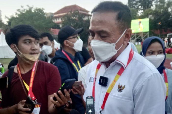 Ketua Umum PSSI, Mochamad Iriawan saat ditemui Wartawan di Venue CP Football di Stadion UNS, Solo, Jumat (5/8/2022).