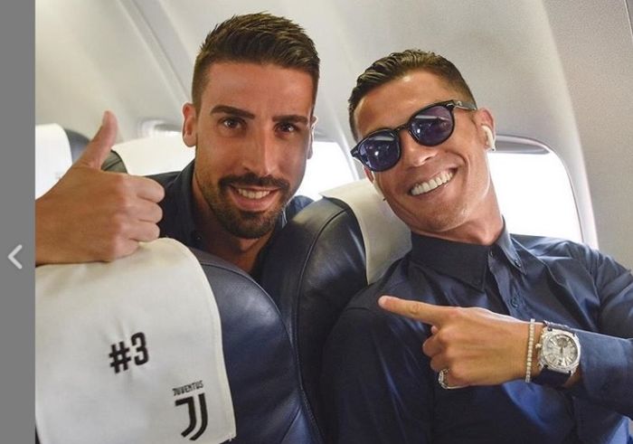 Dua bintang Juventus, Sami Khedira dan Cristiano Ronaldo