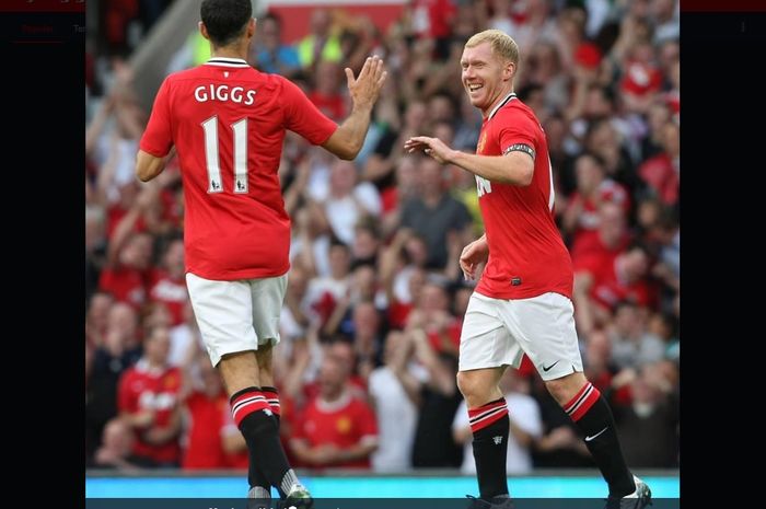 Ryan Giggs dan Paul Scholes saat masih membela Manchester United.