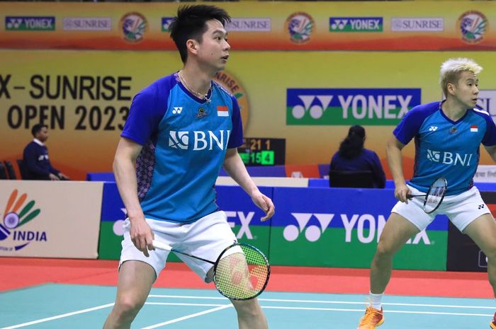 Ganda putra Indonesia, Marcus Fernaldi Gideon/Kevin Sanjaya Sukamuljo meraih hasil manis pada babak kedua India Open 2023, Kamis (19/1/2023)