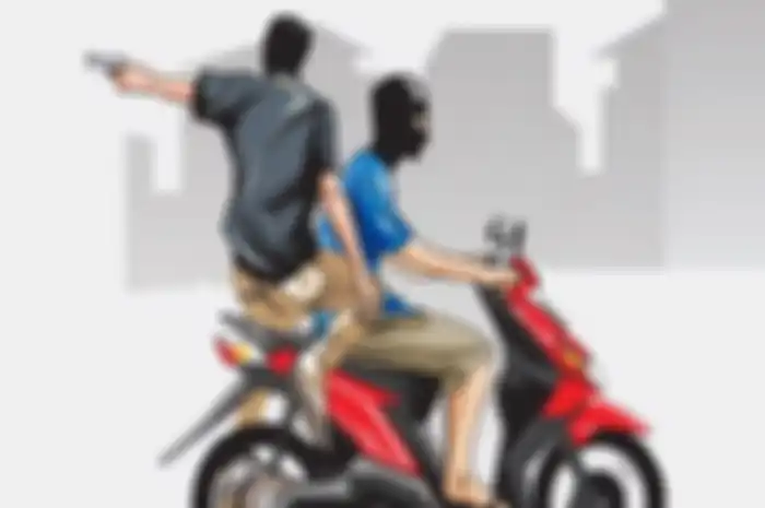 Ilustrasi maling motor. Aksi begal mengaku jadi polisi, beraksi pegang airsoft gun bisa rampas total 60 motor!