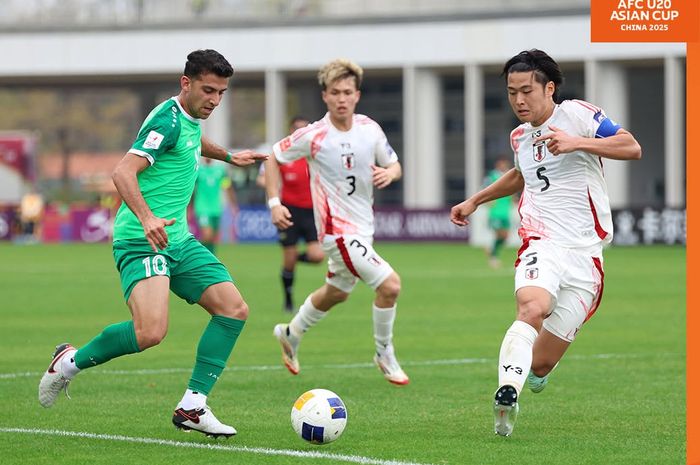 Suasana pertandingan antara timnas U-20 Suriah melawan timnas U-20 Jepang, Senin (17/2/2025).