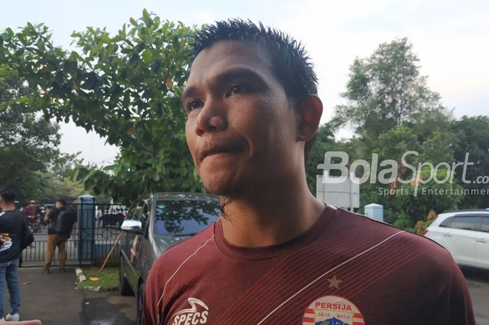 Pemain Persija Jakarta Sandi Darman Sute di Mess Persija, Jakarta Timur, Jumat (8/2/2019).