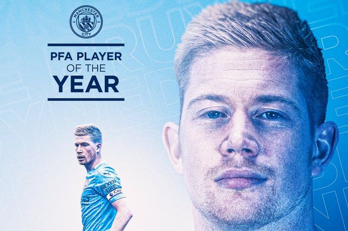 Pilar andalan Manchester City, Kevin De Bruyne, dinobatkan sebagai pemain terbaik versi PFA