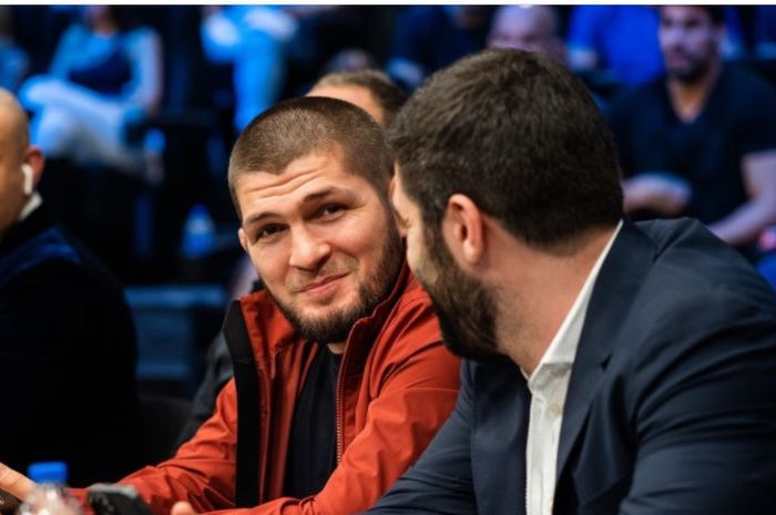 Khabib Nurmagomedov ketika sedang menghadiri acara Eagle FC 44 pada 28 Januari 2022.