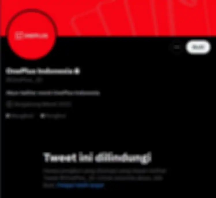 Akun resmi OnePlus Indonesia di Twitter. 