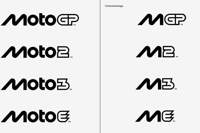 Penampakan logo baru dari setiap kelas MotoGP beserta variasinya.