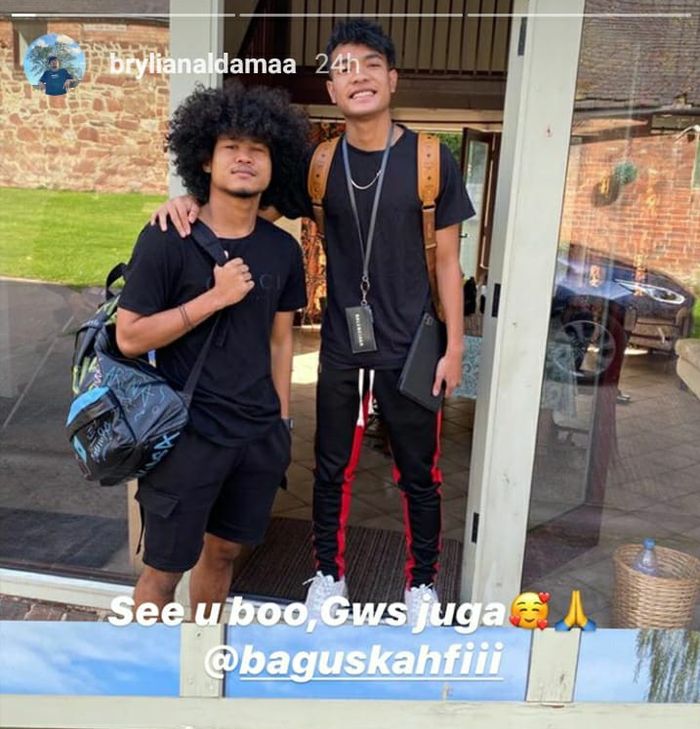 Brylian Aldama pamit meninggalkan Bagus Kahfi untuk gabung ke TC timna U-19 Indonesia