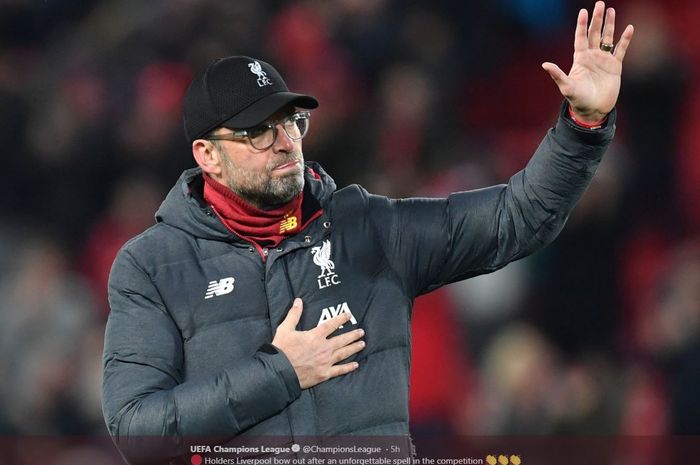 Ekspresi pelatih Liverpool, Juergen Klopp.